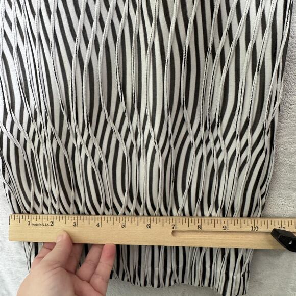 IC by Connie K Pants Womens Large Black White Wide Leg Pleated Pattern Artsy - Picture 11 of 11